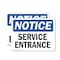 Signmission Service Entrance OSHA Notice Sign, Vinyl Decal, 7in W x 5in L, 2PK OS-2PACK-NS-D-57-L-18293 - alternate 1